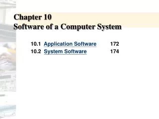 Chapter 10 Software of a Computer System