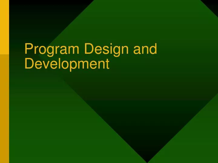 program design and development