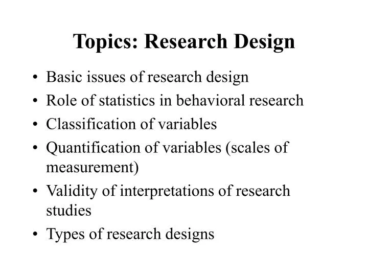 topics research design