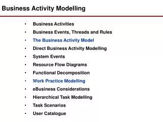 Business Activity Modelling