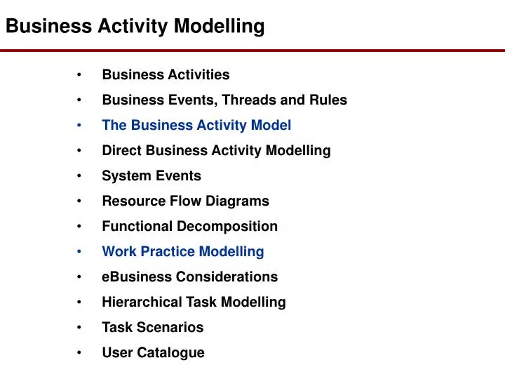 business activity modelling
