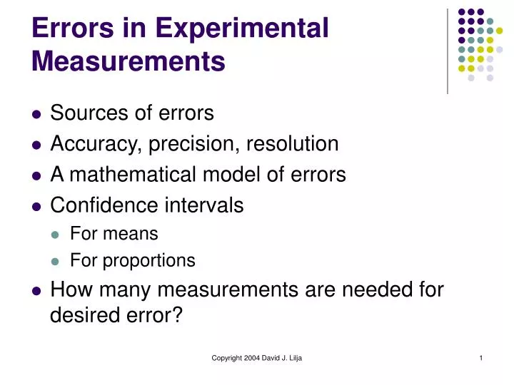 errors in experimental measurements