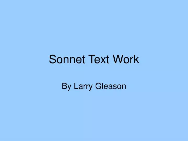 sonnet text work