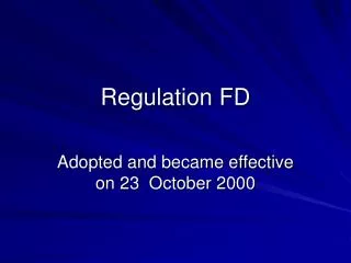 Regulation FD