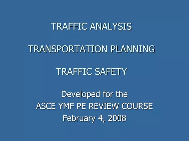 traffic analysis transportation planning traffic safety