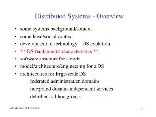 Distributed Systems - Overview