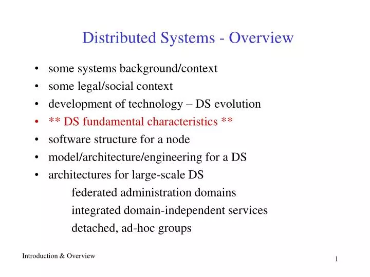 distributed systems overview