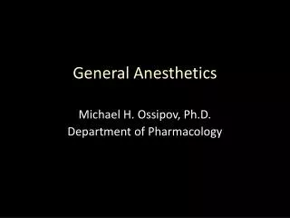Michael H. Ossipov, Ph.D. Department of Pharmacology