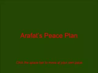 Arafat’s Peace Plan