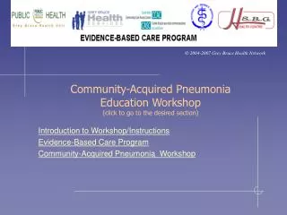 Community-Acquired Pneumonia Education Workshop (click to go to the desired section)