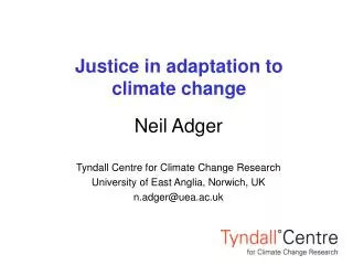 Justice in adaptation to climate change