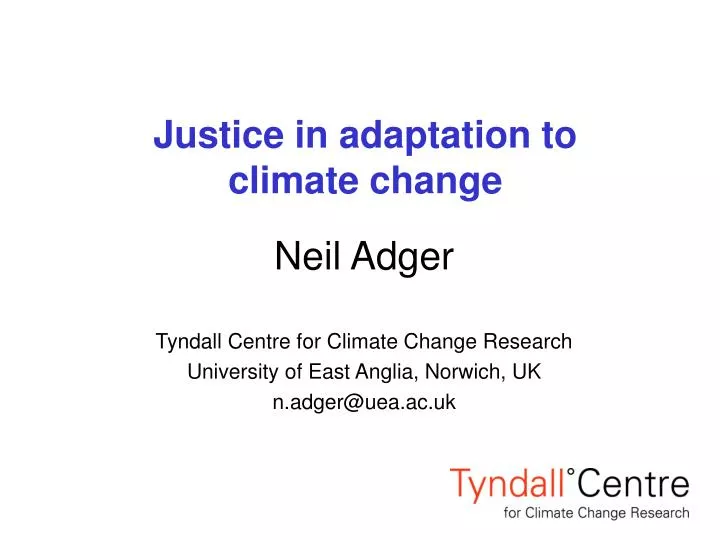 justice in adaptation to climate change