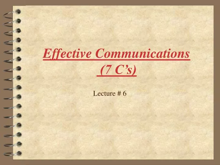effective communications 7 c s