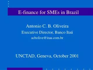 E-finance for SMEs in Brazil