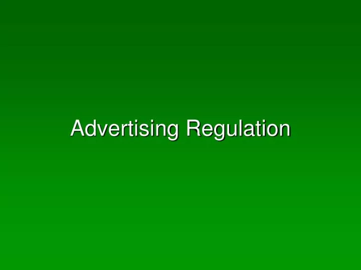 advertising regulation