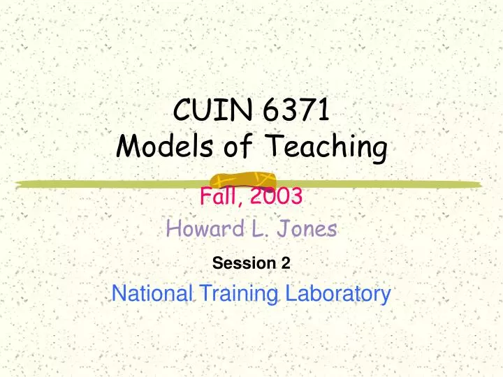 cuin 6371 models of teaching