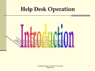 Help Desk Operation