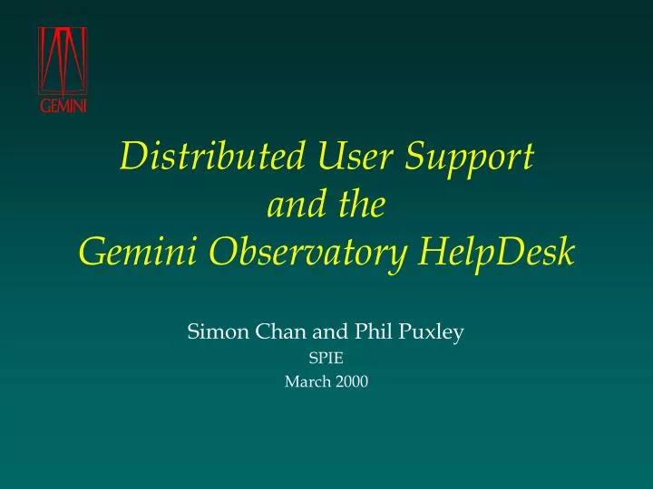 distributed user support and the gemini observatory helpdesk