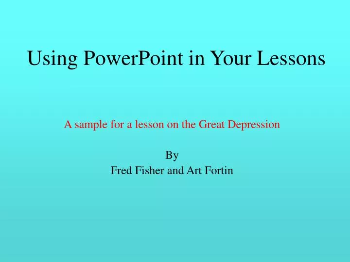 using powerpoint in your lessons
