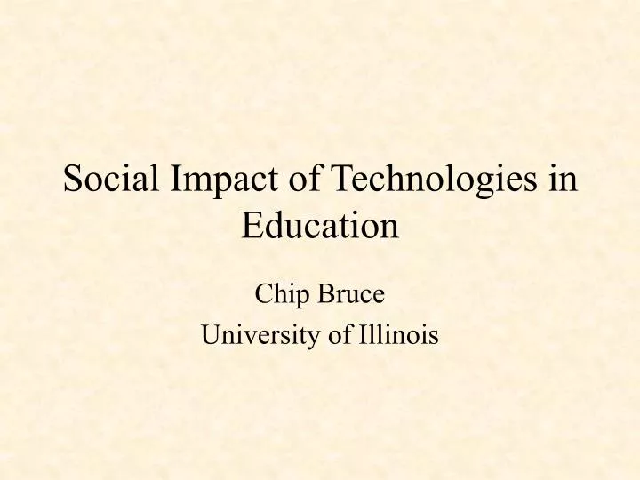 social impact of technologies in education