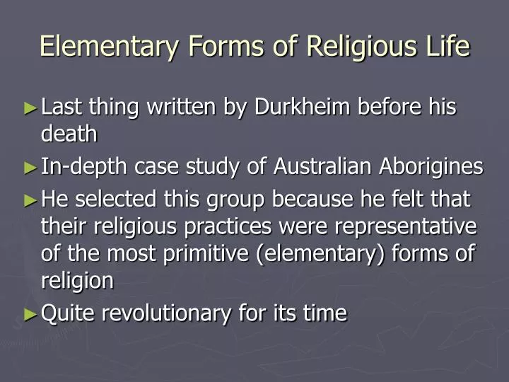 elementary forms of religious life