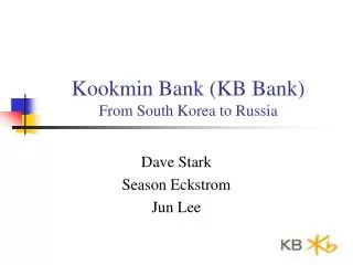 Kookmin Bank (KB Bank) From South Korea to Russia