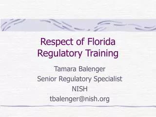 Respect of Florida Regulatory Training
