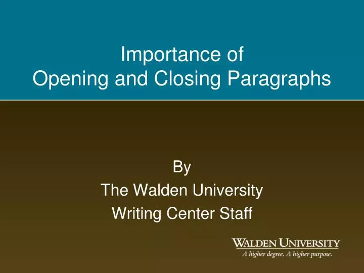 by the walden university writing center staff