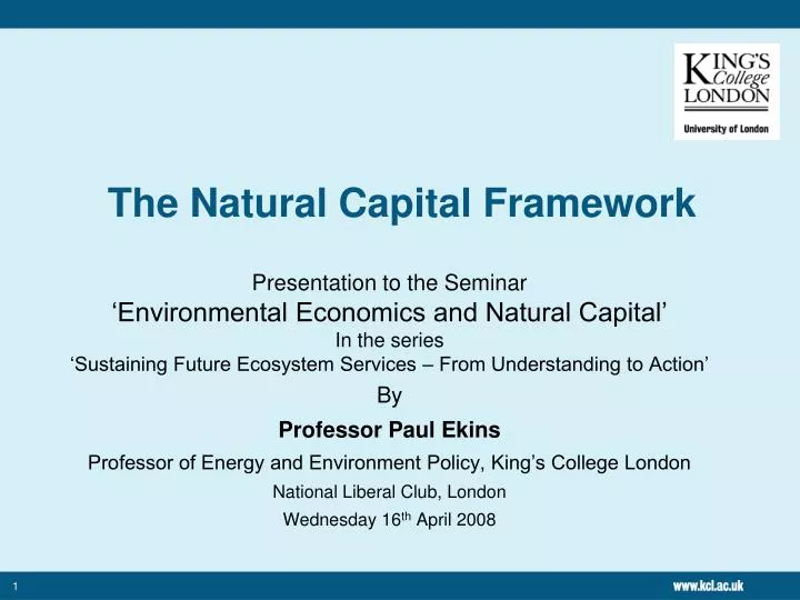 the natural capital framework