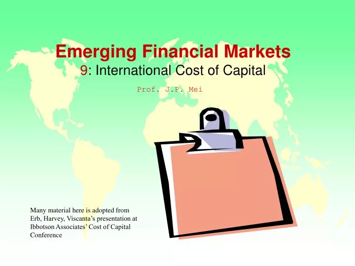 emerging financial markets 9 international cost of capital