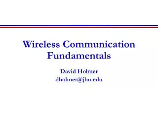 Wireless Communication Fundamentals