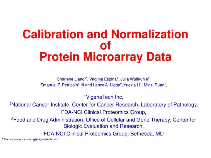 calibration and normalization of protein microarray data