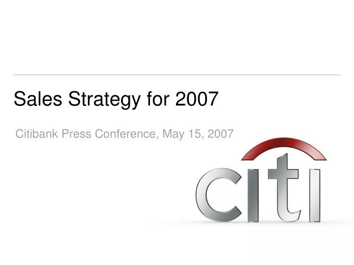 sales strategy for 2007