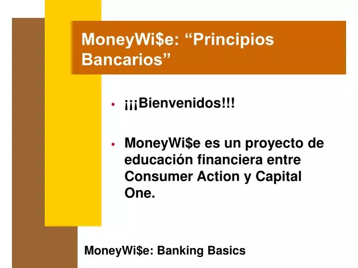 moneywi e principios bancarios