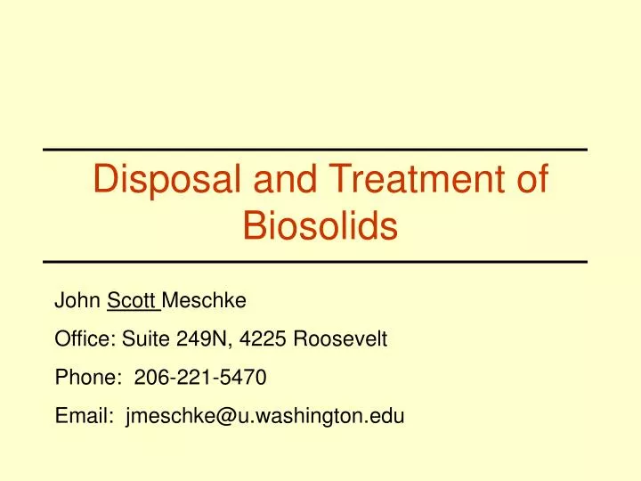 disposal and treatment of biosolids