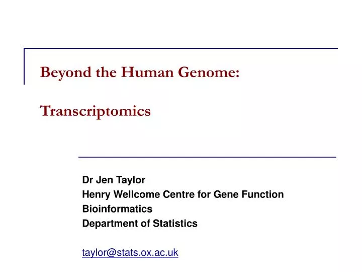 beyond the human genome transcriptomics