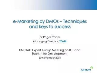 e-Marketing by DMOs – Techniques and keys to success