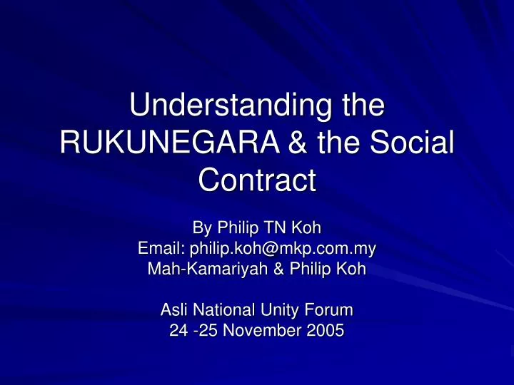 understanding the rukunegara the social contract