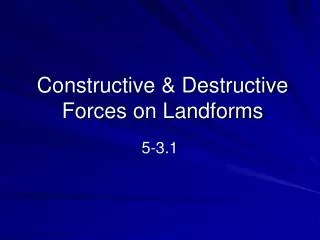 Constructive &amp; Destructive Forces on Landforms