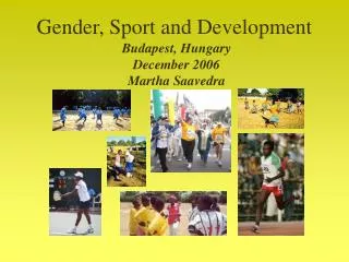 Gender, Sport and Development