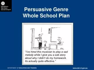 Persuasive Genre Whole School Plan
