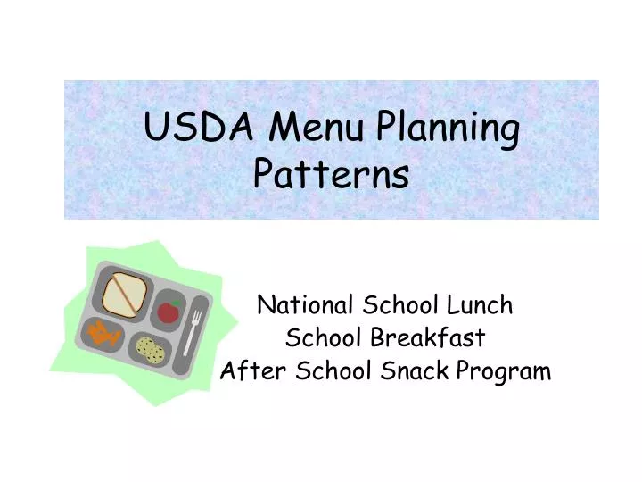 usda menu planning patterns