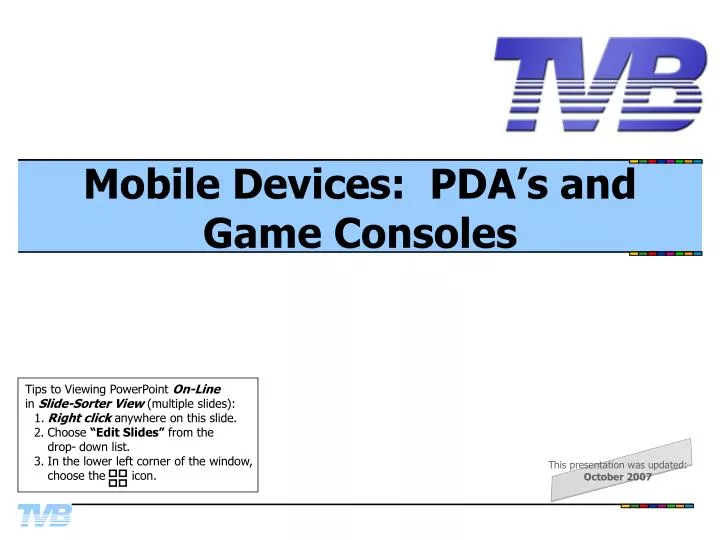 mobile devices pda s and game consoles