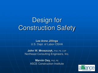 OSHA Alliance Program Construction Roundtable Design for Safety Workgroup