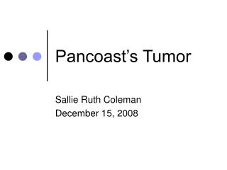 Pancoast’s Tumor