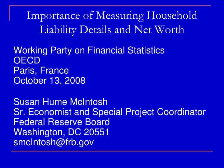 importance of measuring household liability details and net worth