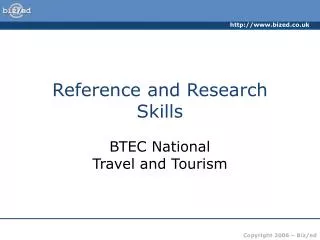 Reference and Research Skills