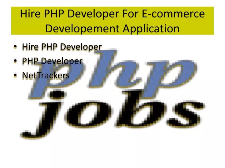 hire php developer for e commerce developement application