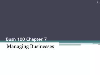 Busn 100 Chapter 7