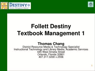 Follett Destiny Textbook Management 1